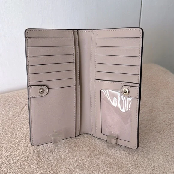 Kate Spade Bi-fold Taupe Wallet with Gold Accents - Picture 4 of 4